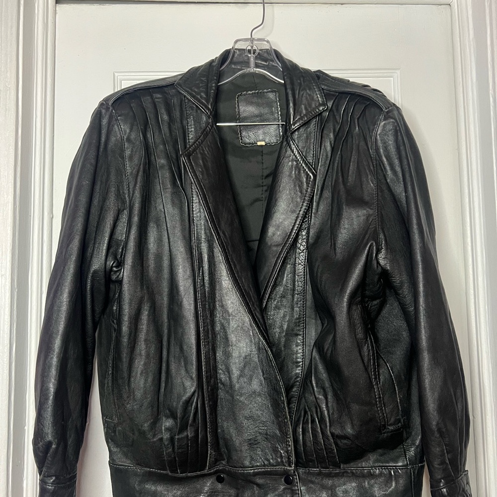 Vintage Italian Leather Black Jacket